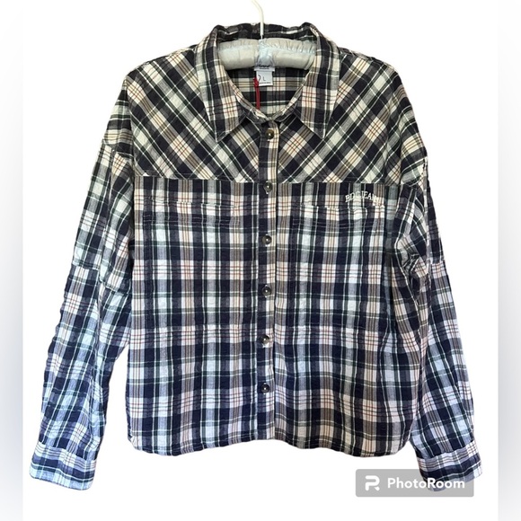 Urban Outfitters Tops - BDG URBAN OUTFITTERS Women’s Addison Check Button-Up Plaid Navy White Shirt L